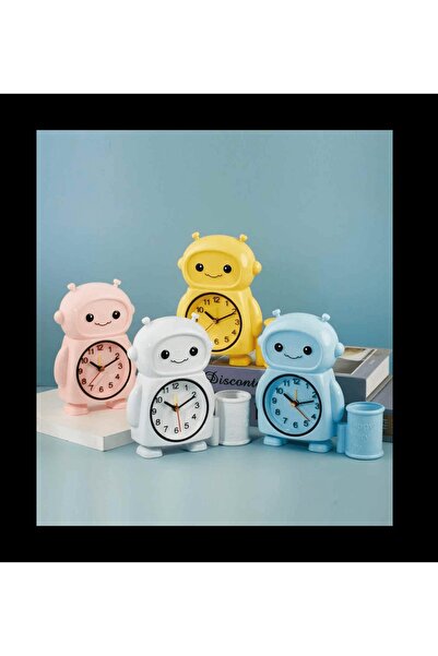 Other ساعة منبه مع حامل أقلام بتصميم روبوت لطيف – ديكور عملي وأنيق للمكتب وال...