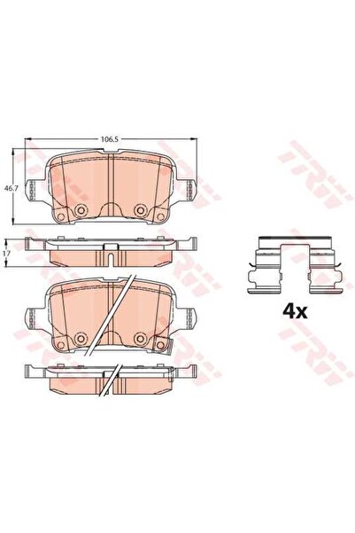 TRW Set de plăcuțe de frână, frână pe disc GDB2180