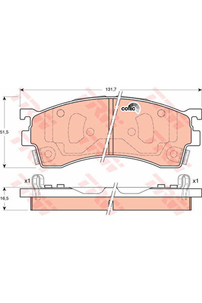 TRW Σετ τακάκια φρένων, δισκόπλακα Gdb3192 Haima (Faw) Family III Limousine/F...