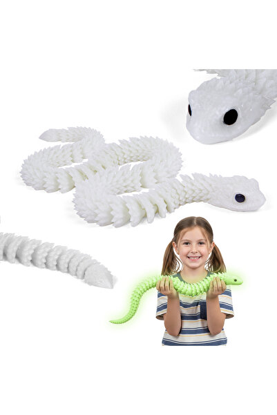 MARRGOS 67 CM Büyük Boy Fosforlu Eklemli Yılan Oyuncak – Karanlıkta Parlayan ...