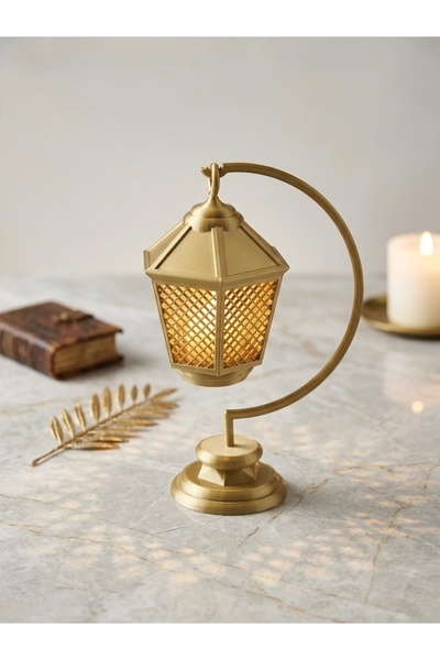 hediyesepetinde Dekoratif LED Fener Masa Lambası (Led Mum Dahil) – Şık Ambiya...