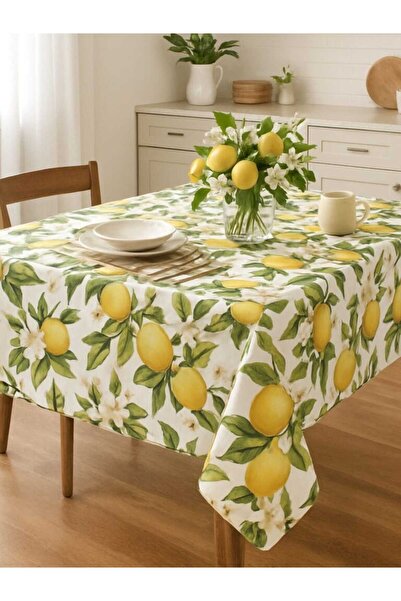 OEM Tablecloth 100% Cotton, Teflon Coated, Waterproof 180×240 cm Lemon 02