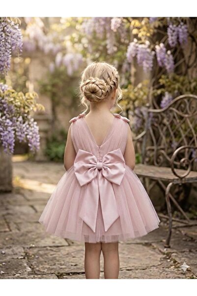 BİLGEN Style Рокля за специални поводи с панделка на раменете за момичета за ...