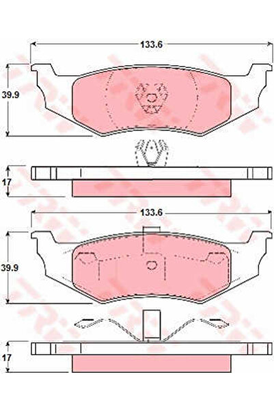 TRW Set plăcuțe de frână, frână pe disc GDB1234
