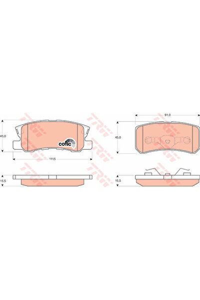 TRW Set plăcuțe de frână, frână pe disc GDB3247