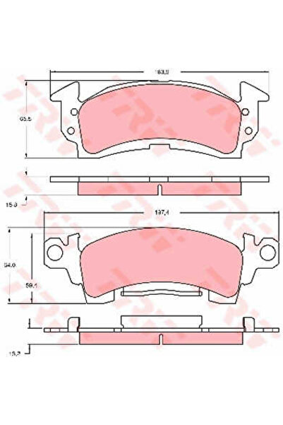 TRW Σετ τακάκια φρένων, δισκόφρενο Gdb742 Buick Electra/Lesabre/Regal Coupe C...