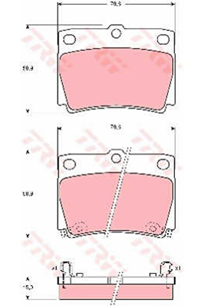 TRW Σετ τακάκια φρένων, δισκόφρενο GDB3239