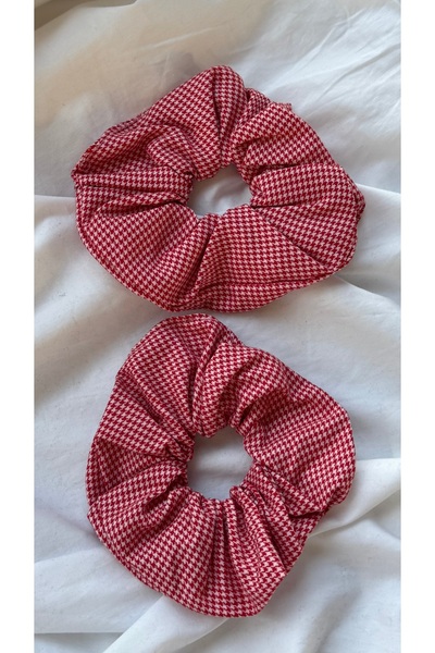 YOYYO 2-Pack Gingham Patterned Rubber Bands - Stylish and Vibrant Scrunchie H...