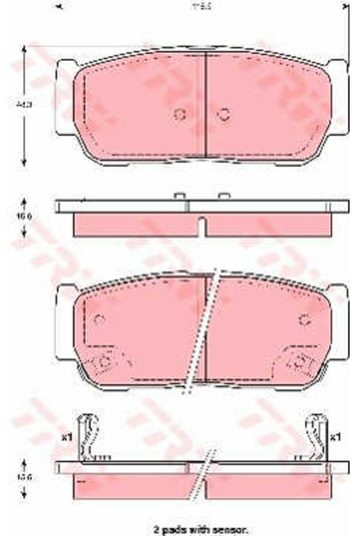 TRW Set of brake pads, disc brake GDB3413