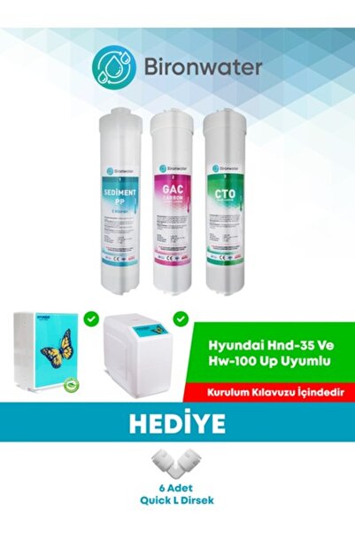 Bironwater Hyundai Su Arıtma Filtre Seti 3lü Takım