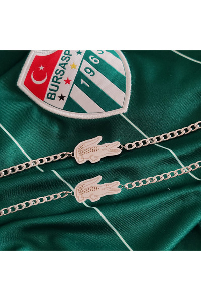 Reory Accessory Bursaspor Timsah Çift Bilekliği Teksas Taraftar Bilekliği, Bu...