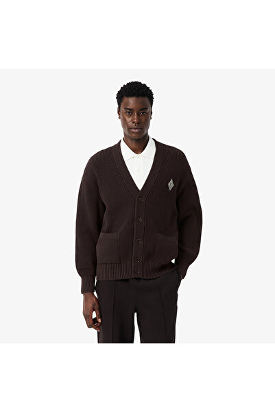 Lacoste Relaxed Fit Ribbed Cotton Cardigan - AH0611-00-3LA