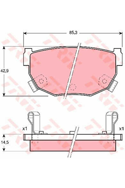 TRW Σετ τακάκια φρένων, δισκόφρενο GDB3143