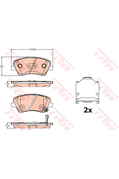 TRW Σετ τακάκια, Δισκόφρενα Gdb2203 Hyundai Elantra V Sedan/Elantra Vi Sedan/...