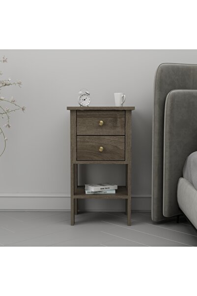 Home Mandosi Çift Çekmeceli Ceviz Komodin