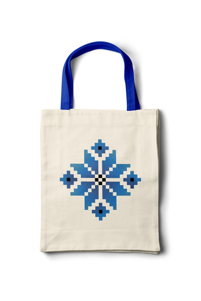 INKD قماش فني حقيبة – تصميم تقليدي بـ سجادة كليم نقوش - 35x40