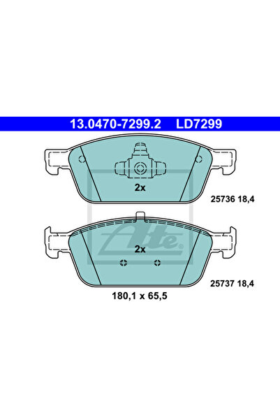 Ate Σετ τακάκια φρένων, δισκόφρενο 13.0470-7299.2 Ford Focus Iii/Focus Iii Tu...