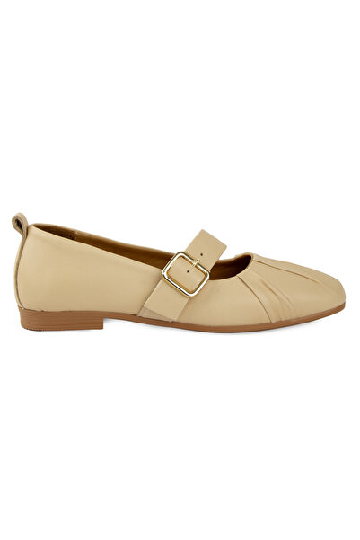 Pegia Leather Buckled Women Ballet Flats Dg6104