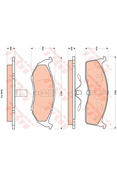 TRW Σετ τακάκια φρένων, δισκόφρενο GDB4091
