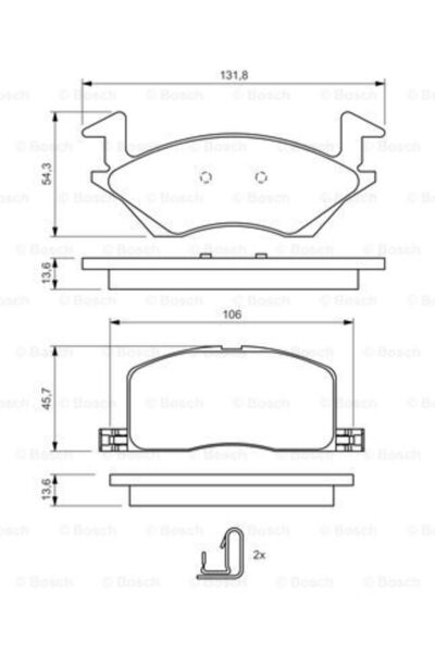 Bosch Σετ τακάκια φρένων, δισκόφρενο 0 986 424 264