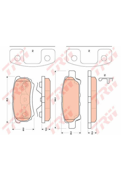 TRW Σετ τακάκια φρένων, δισκόφρενο GDB4143