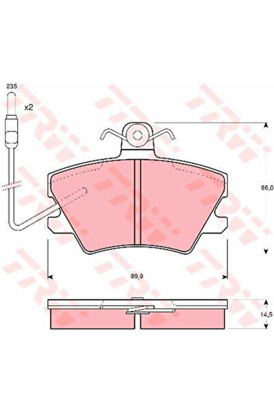 TRW Σετ τακάκια φρένων, δισκόφρενο GDB968
