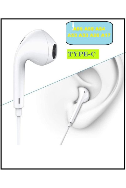 TEKNOPARKTA Samsung Galaxy UYUMLU A56 A55 A54 A53 A33 A26 A36 A17 Kulaklık Type C Kablolu Kulaklık Tak Çalıştır