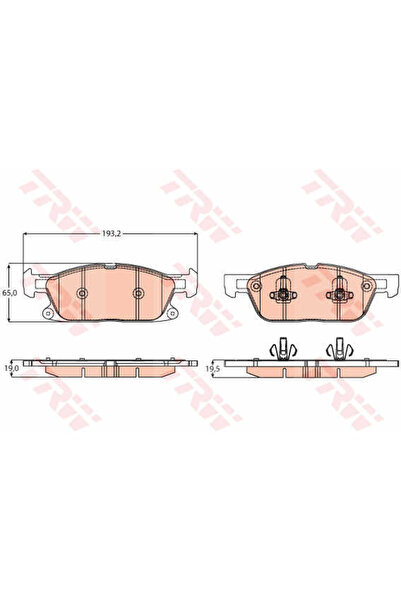 TRW Σετ τακάκια φρένων, δισκόφρενο GDB2167
