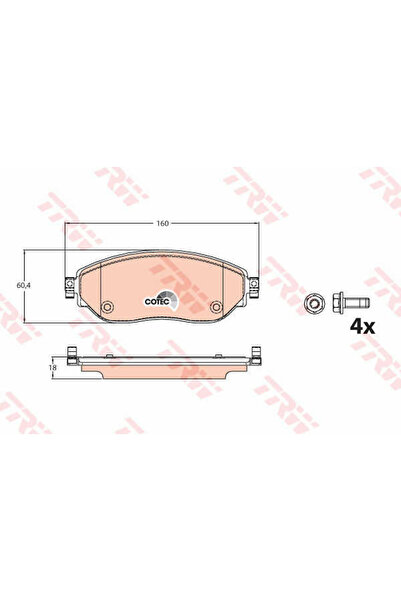 TRW Set plăcuțe de frână, frână cu disc GDB2096