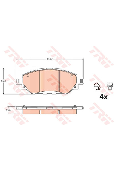 TRW Set de plăcuțe de frână, frână pe disc GDB2196