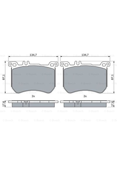 Bosch Σετ τακάκια φρένων, δισκόφρενο 0 986 494 985