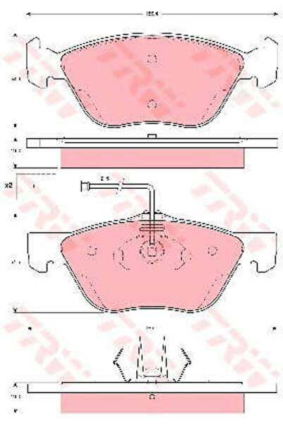 TRW Set plăcuțe de frână, frână pe disc GDB1602