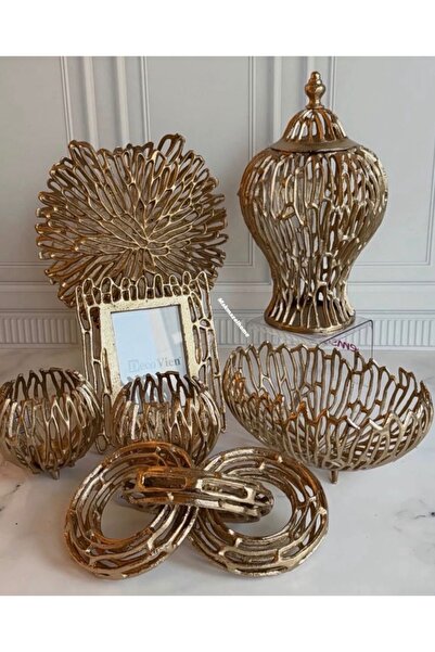 7 PARÇA PİRİNÇ GOLD KONSOL SETİ