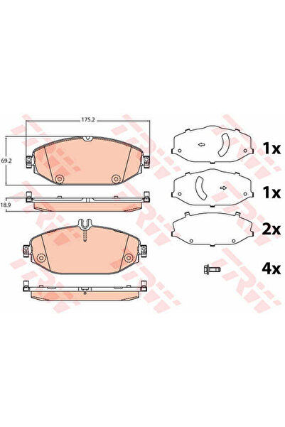 TRW Σετ τακάκια φρένων, δισκόφρενο GDB2097