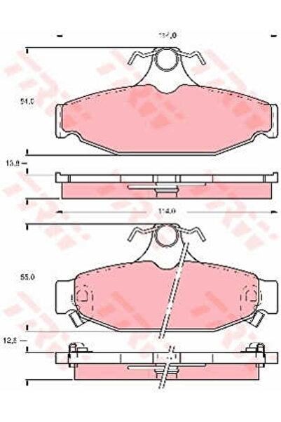 TRW Set de plăcuțe de frână, frână pe disc GDB4089