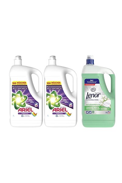 Ariel 2x Color+ Liquid Laundry Detergent 5L + Lenor Fresh Conditioner 5L