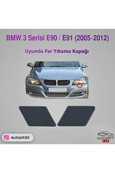 AutoPit 3D BMW 3 Serisi E90 / E91 (2005–2012) Uyumlu Far Yıkama Kapağı Sağ So...
