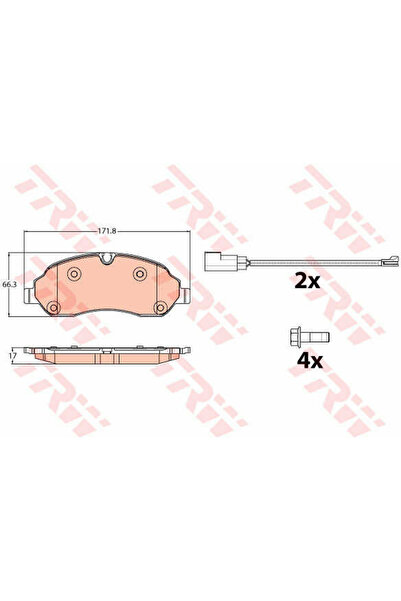 TRW Set de plăcuțe de frână, frână pe disc GDB2117