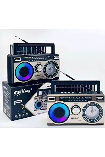 inteknoloji PX-723BTS GÜNEŞ PANELLİ BLUETOOTH+SD TF KART+ USB+ FM RADYO+FENER...