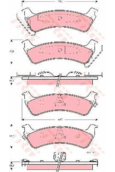 TRW Σετ τακάκια φρένων, δισκόφρενο GDB4124