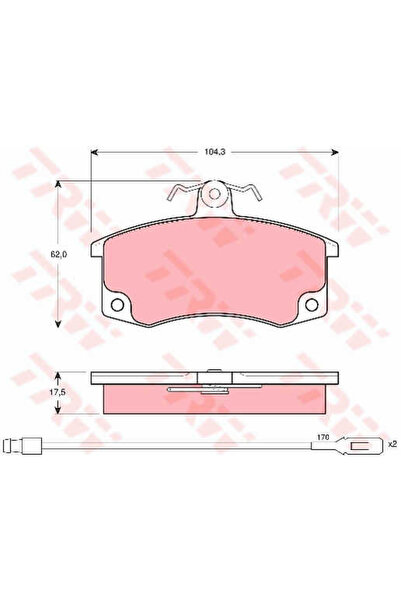 TRW Σετ τακάκια φρένων, δισκόφρενο GDB1446