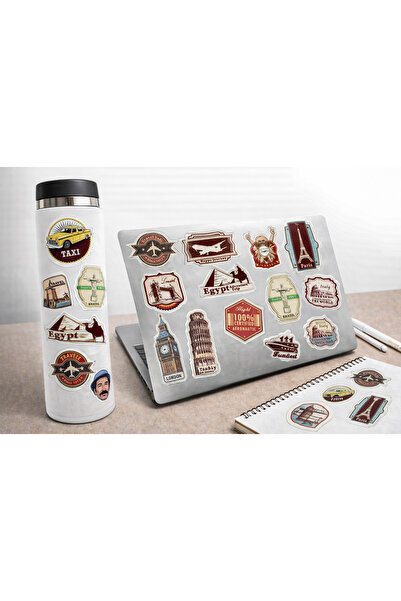 Limitless Design مجموعة ملصقات السفر الكلاسيكية مقاس 22x30 سم - بتصميم سفر من...