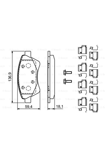 Bosch Σετ τακάκια φρένων, δισκόφρενο 0 986 494 725