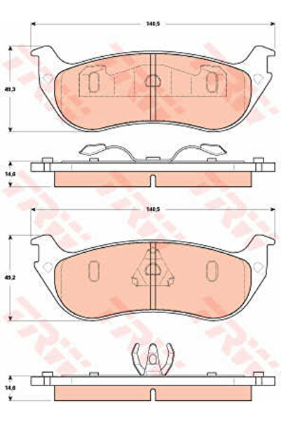TRW Σετ τακάκια φρένων, δισκόφρενο GDB4132
