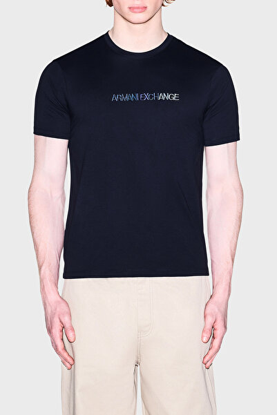 Armani Exchange bumbac tricouri cu logo Regular Fit guler rotund Tricou bărba...