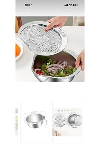 Alvin Paslanmaz Çelik Pirinç Süzgeci & Çok Amaçlı KarıştırmKabı ve rendesi