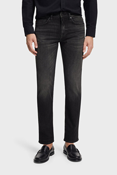 BOSS Pamuklu Slim Fit Normal Bel Dar Paça Jeans Erkek KOT PANTOLON 50553405 002