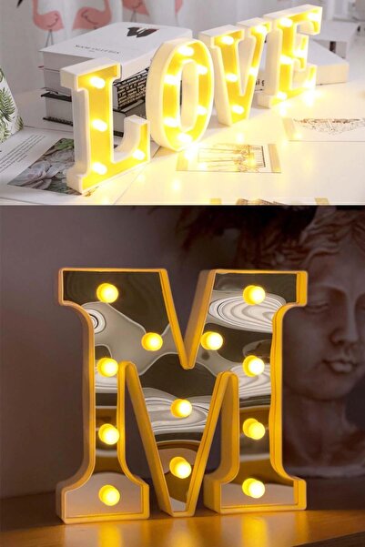 moontime alaçatı 3D Led Işıklı M Harfi Büyük Boy Dekorasyon, Doğum Günü ve Or...
