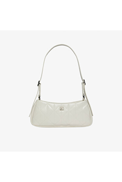 Calvin Klein Quilted Small Kadın Beyaz Omuz Çantası