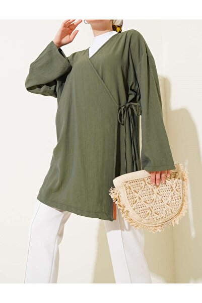 Lavanta Tekstil İp B Tie-Detail Kimono